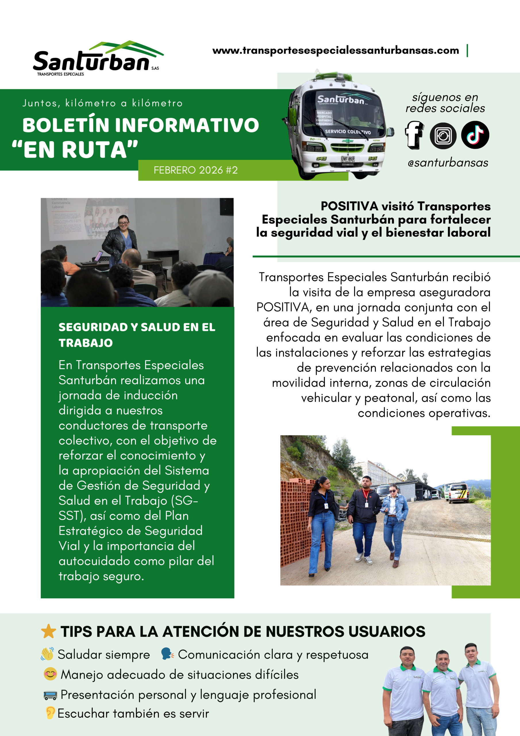 Transportes Santurbán boletón informativo